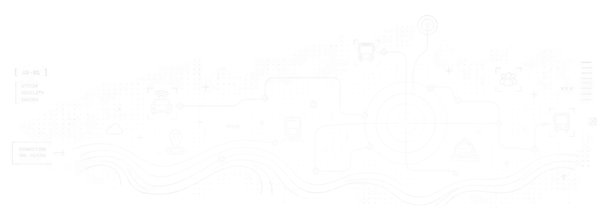 A technical diagram of a circuit board or technological layout, with lines, symbols, and labels, featuring text such as 'Connecting the Future' and 'Sweden'.