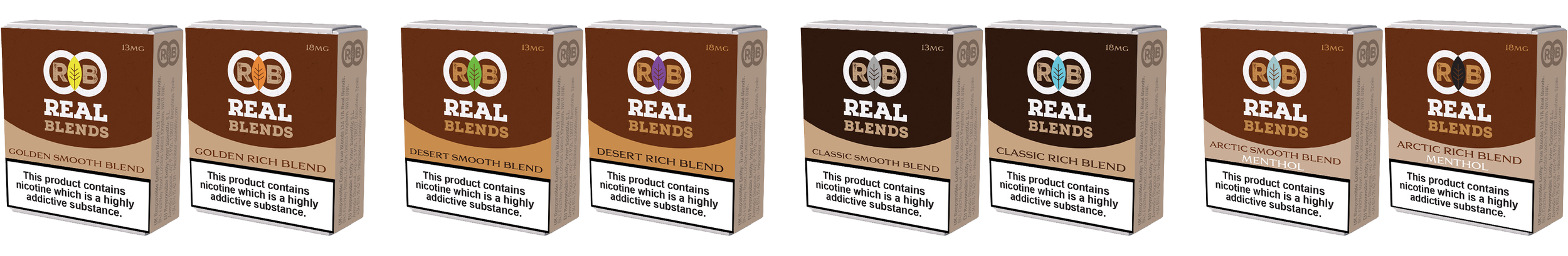 The range of real blend pod flavours in smooth and rich variants