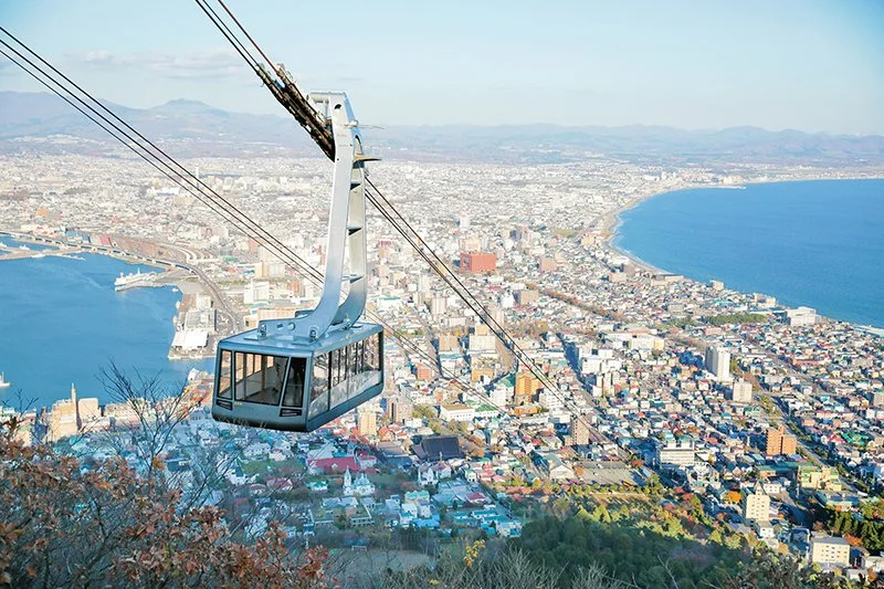 The Mount Hakodate cable car.