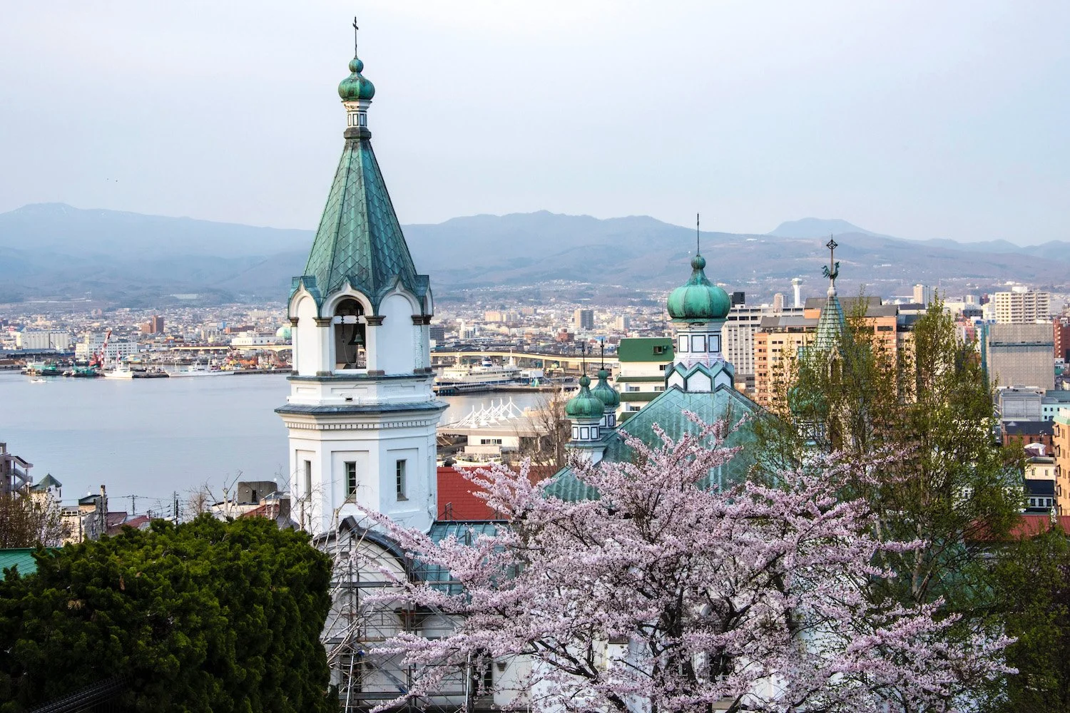 The Russian Orthodox church in Hakodate, one of three Western churches dating back to the 1880s. Hakodate is unique in having these survivals of the first Western contact following the opening of trade in 1853.