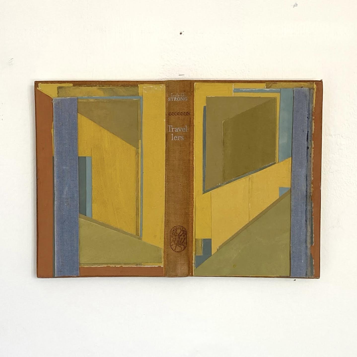 Travellers, painted paper on book cover, April 2025