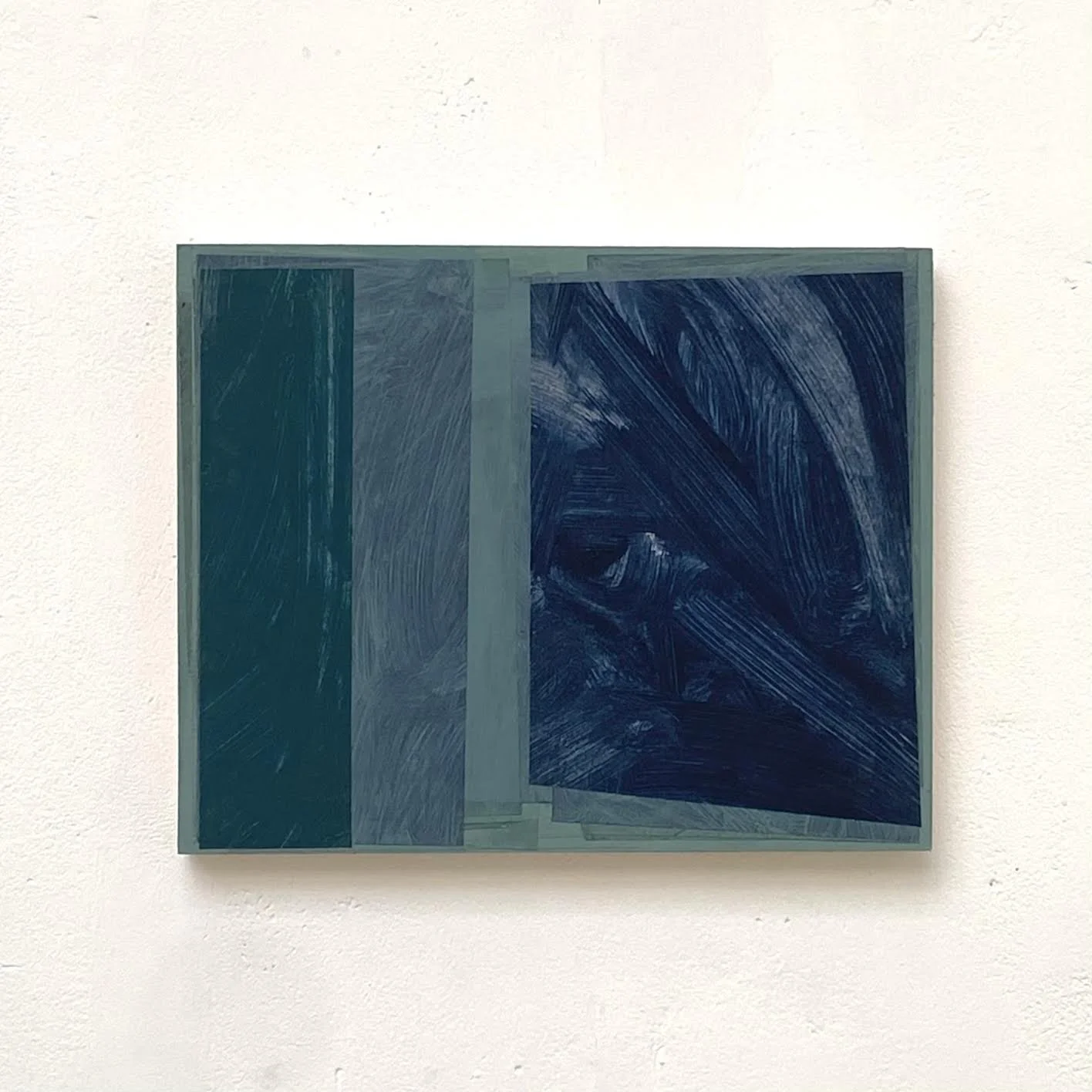 A spatial proposition, painted paper on plywood, 20.5 x 25.5 x 2 cm, April 2026