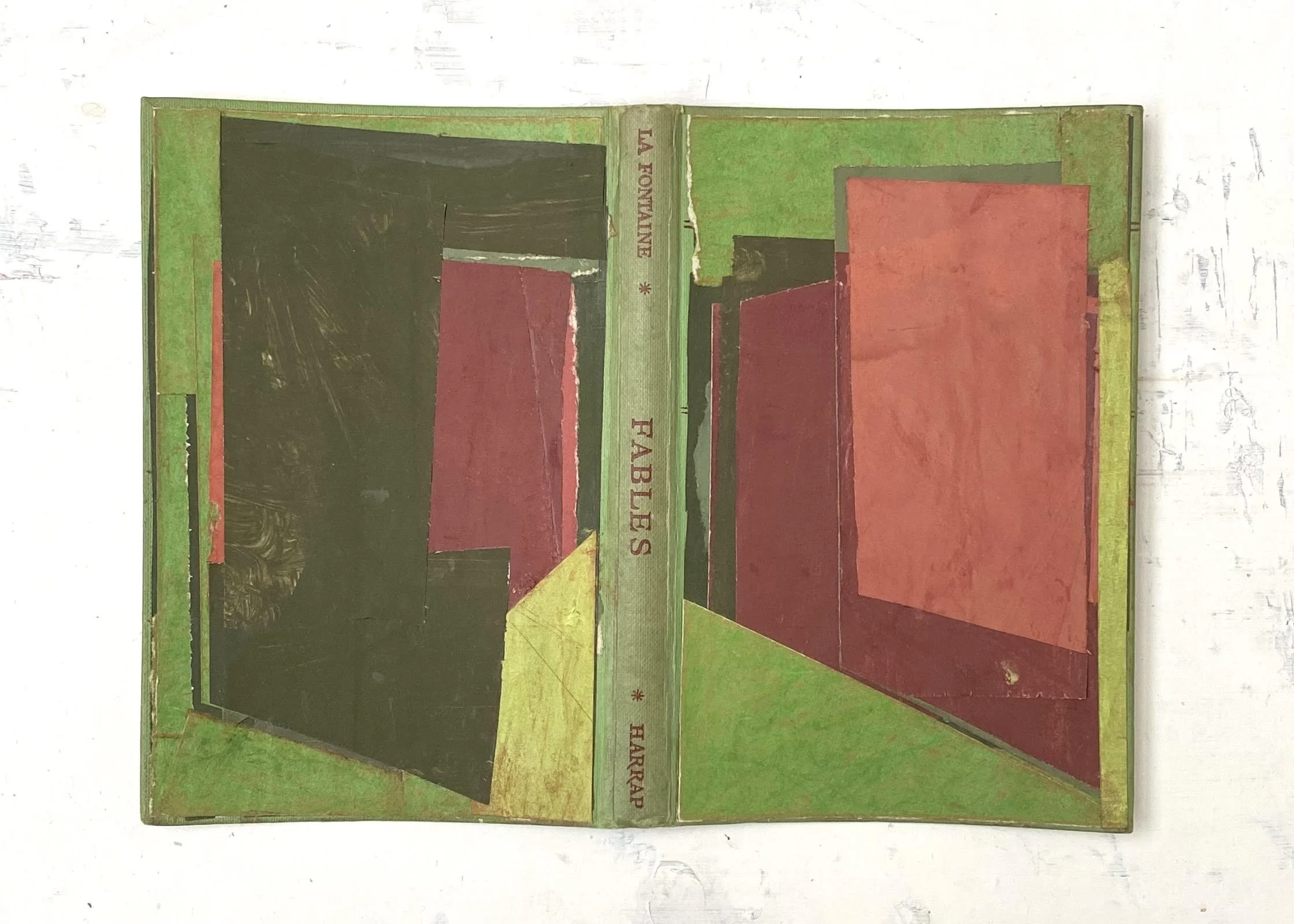 Fables, painted paper on book cover, 23 x 17 cm