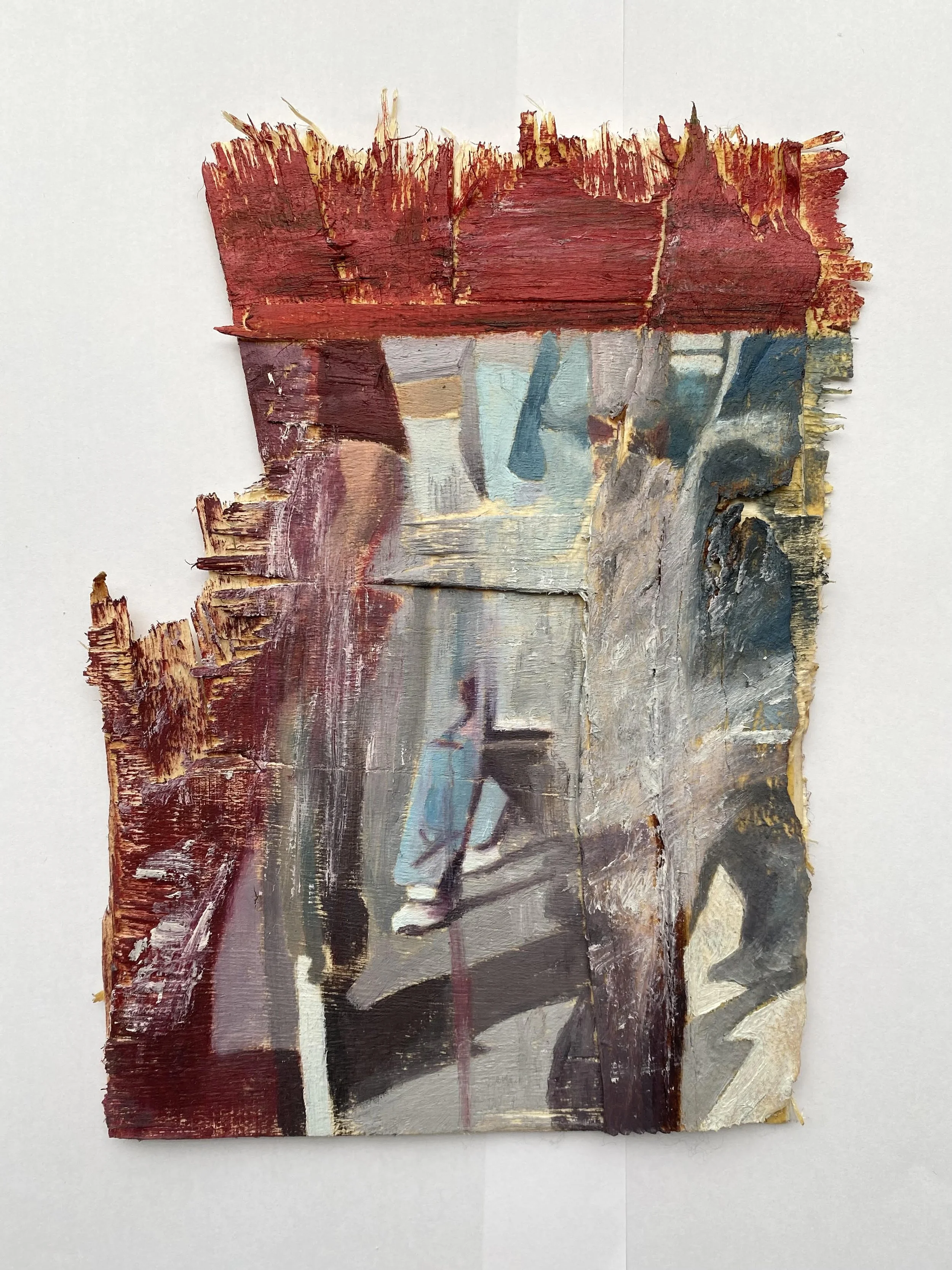 Jagged drama, oil paint on plywood, November 2022
