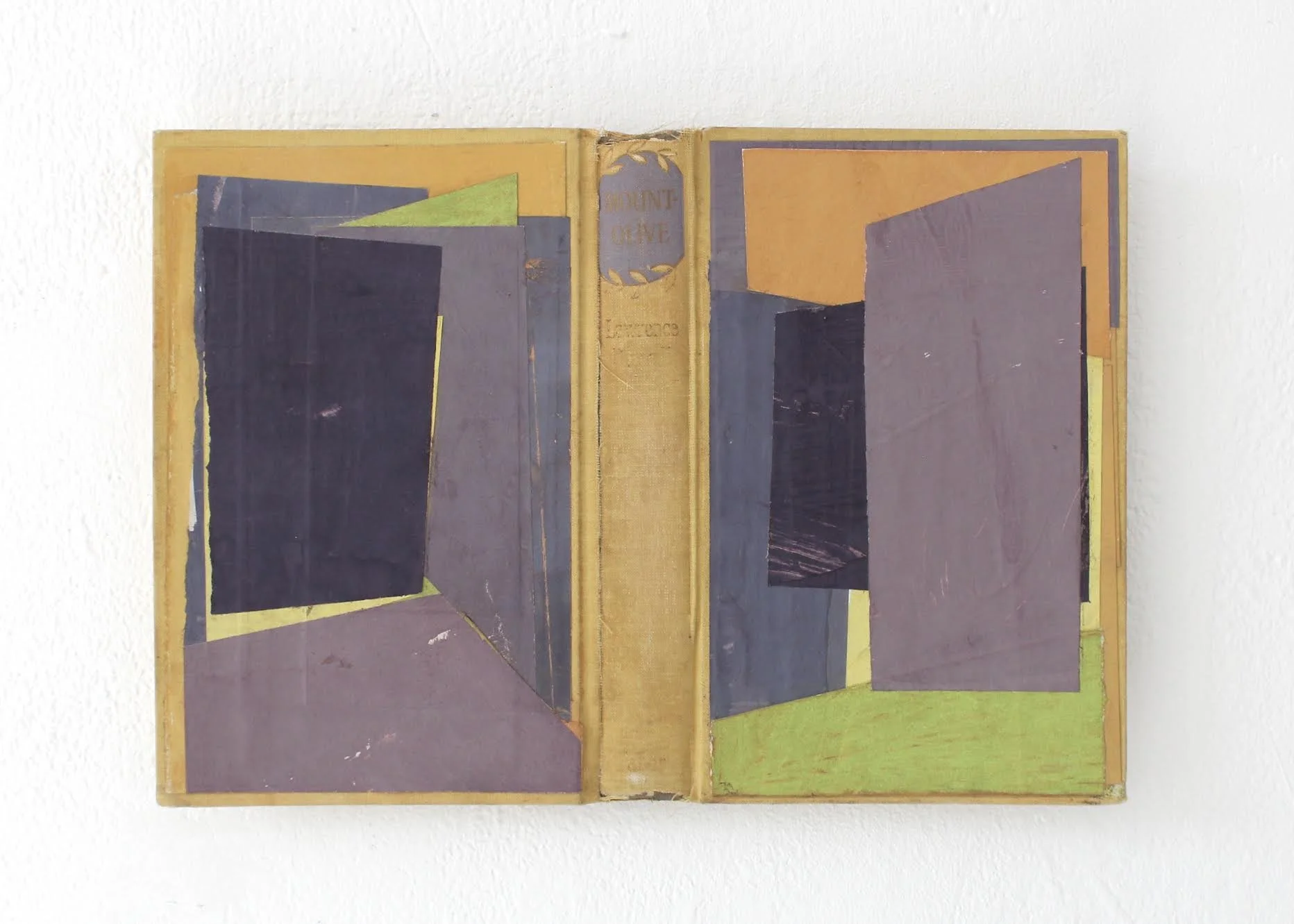 Mount olive, painted paper on book cover, 21 x 29.5 cm