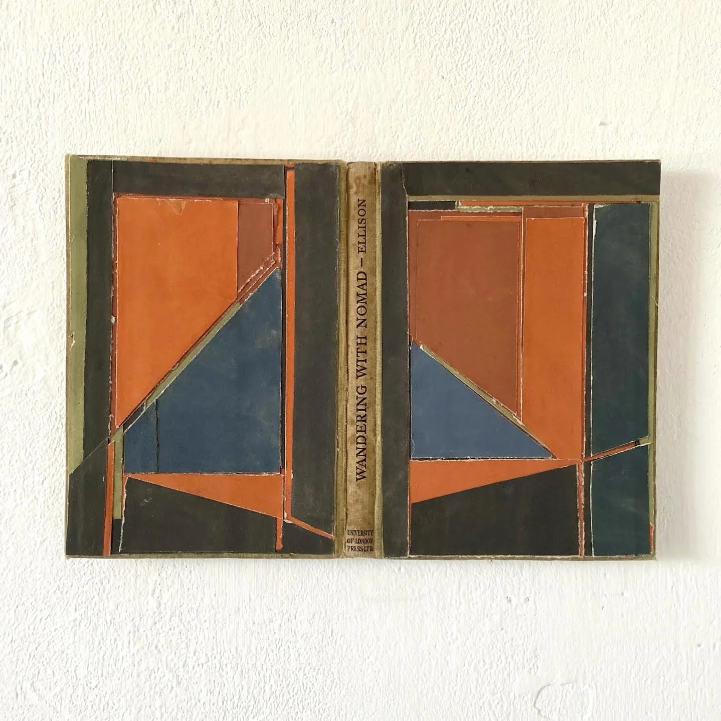 Wandering with Nomad, painted paper on book cover, April 2025