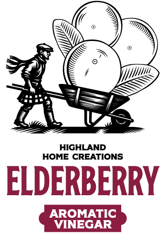 The Quirky Farm Shop logo for homemade Elderberry Vinegar.