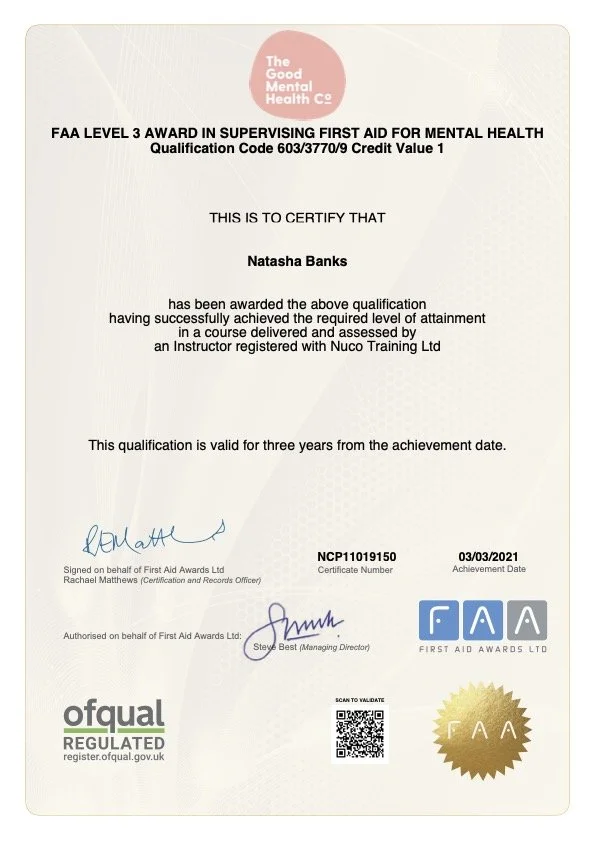 Mental Health First Aid qualification