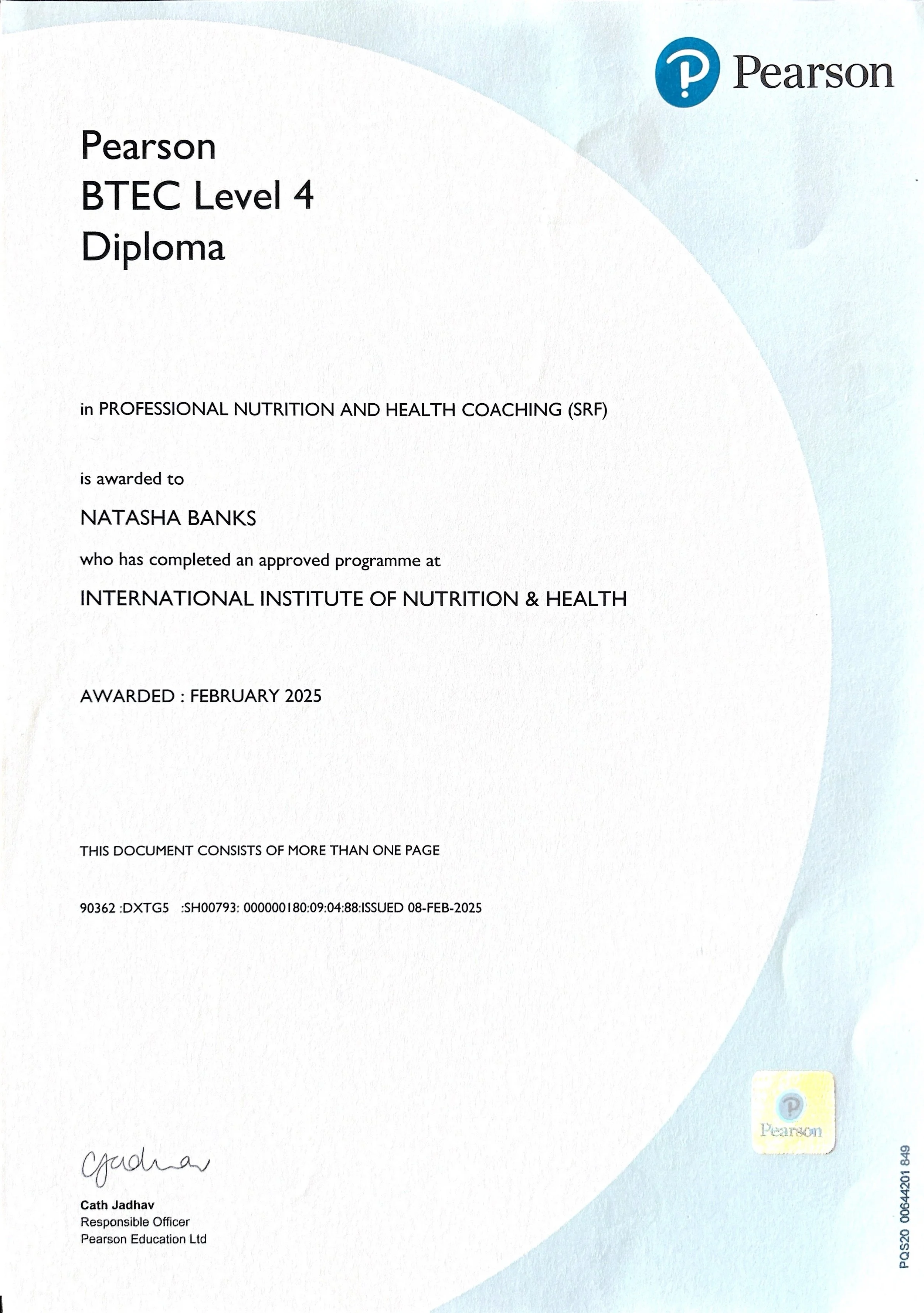 Health and Nutrition Coaching Diploma Level 4