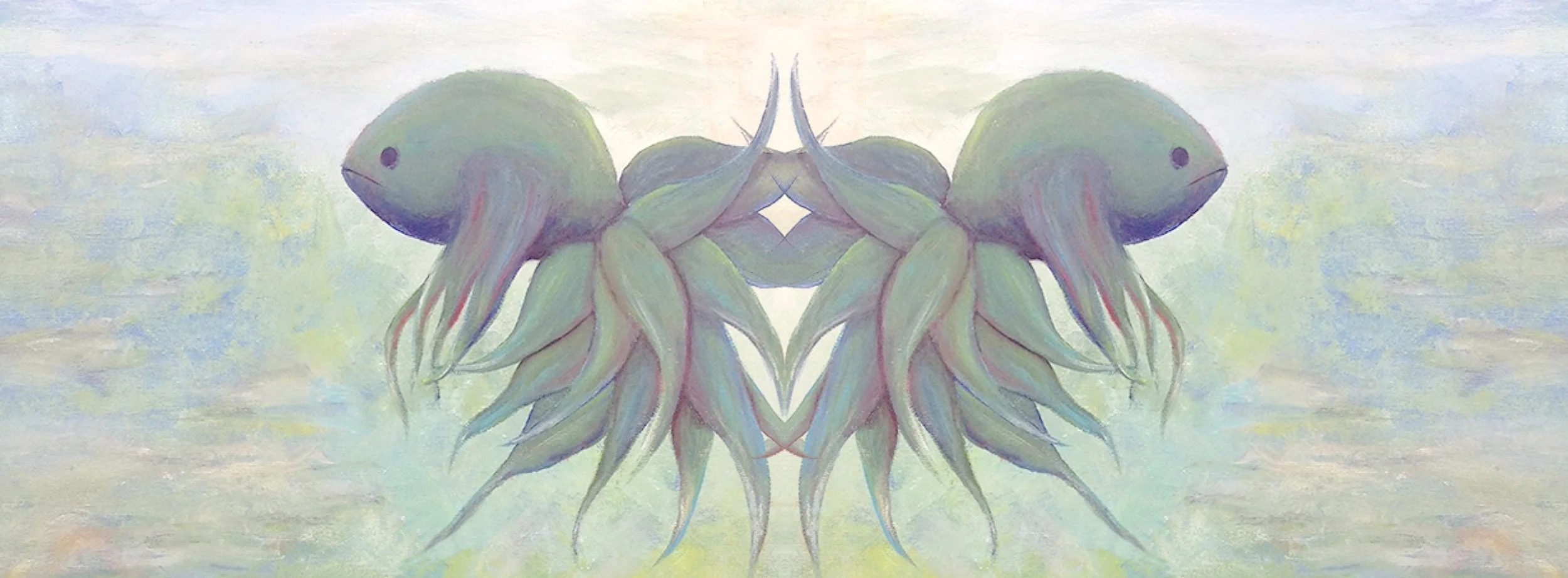 Fishes
Acrylic on paper, digital print
15 × 40 cm