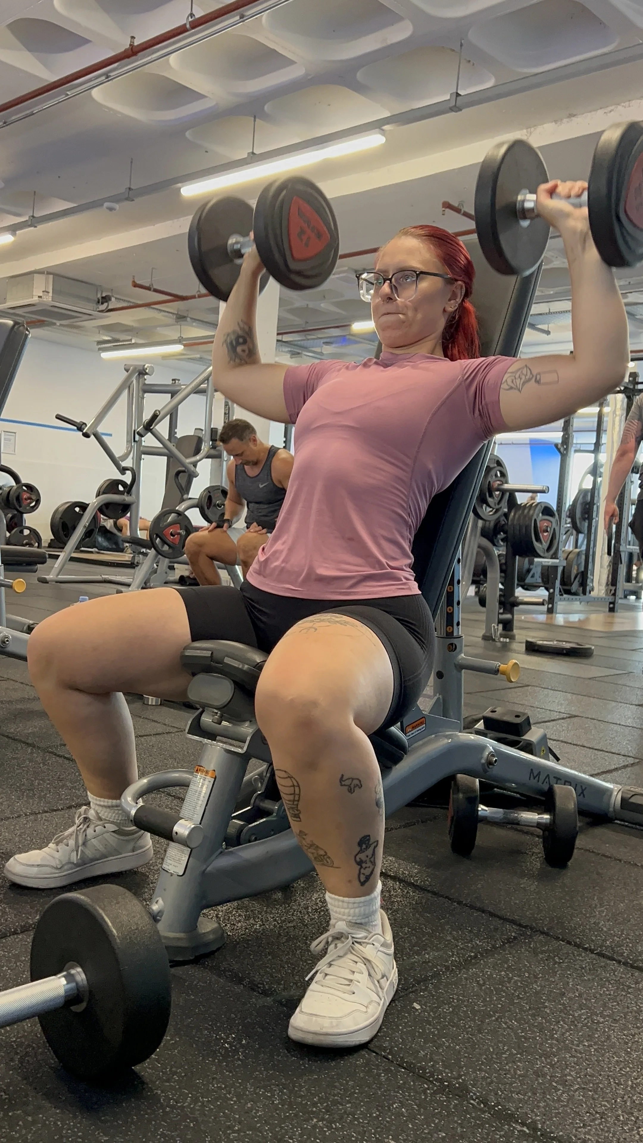 Woman doing shoulder press