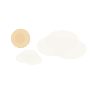 Sun, cloud, and moon illustration on a black background.