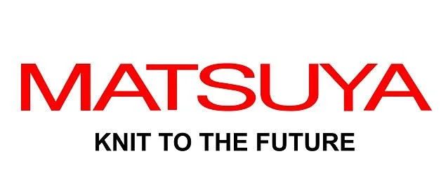 Matsuya logo with the tagline 'Knit to the future' in black text.