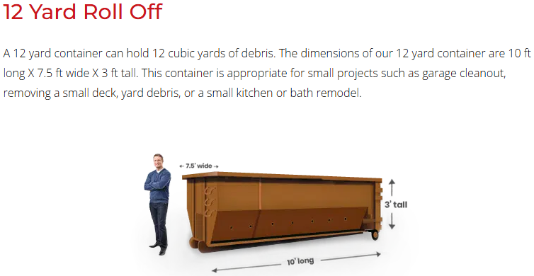 12-yard CIDS roll-off container for construction and renovation debris