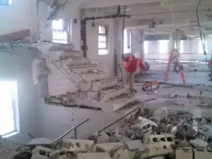 CIDS interior demolition project with concrete stair removal