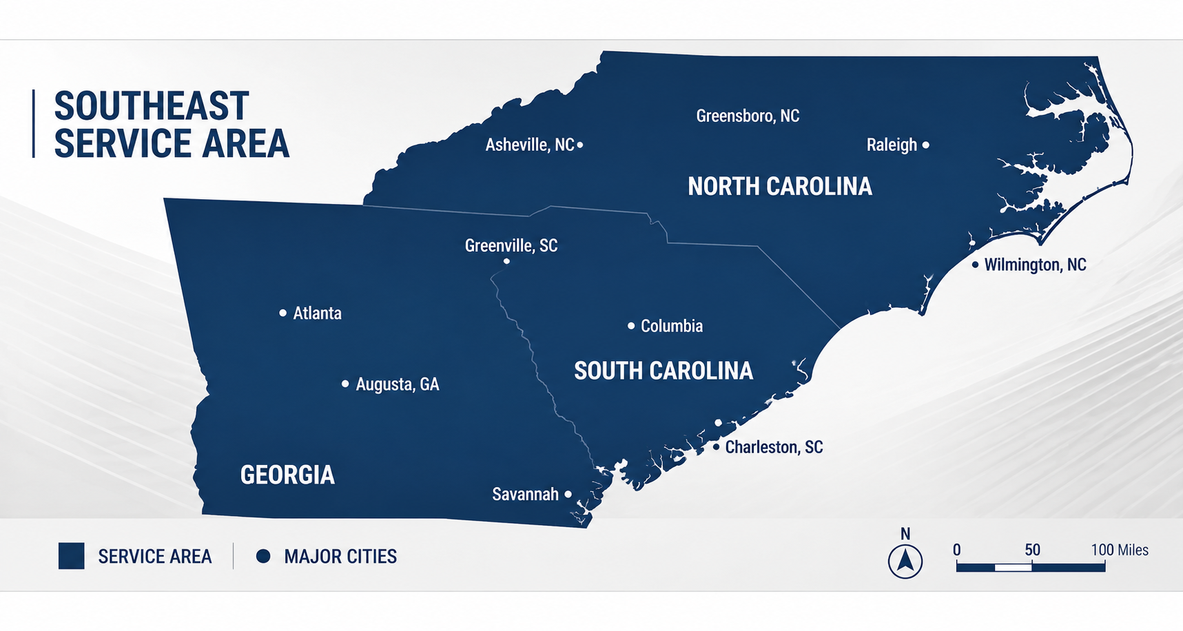 CIDS service area throughout South Carolina, North Carolina and Georgia