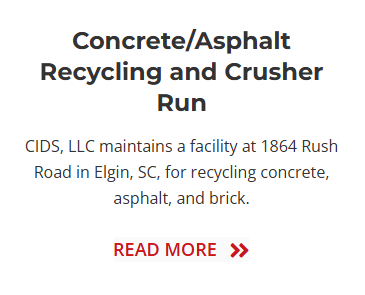 CIDS concrete and asphalt recycling and recycled aggregate services