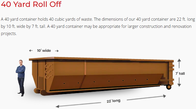 40-yard CIDS roll-off dumpster for large construction and demolition projects
