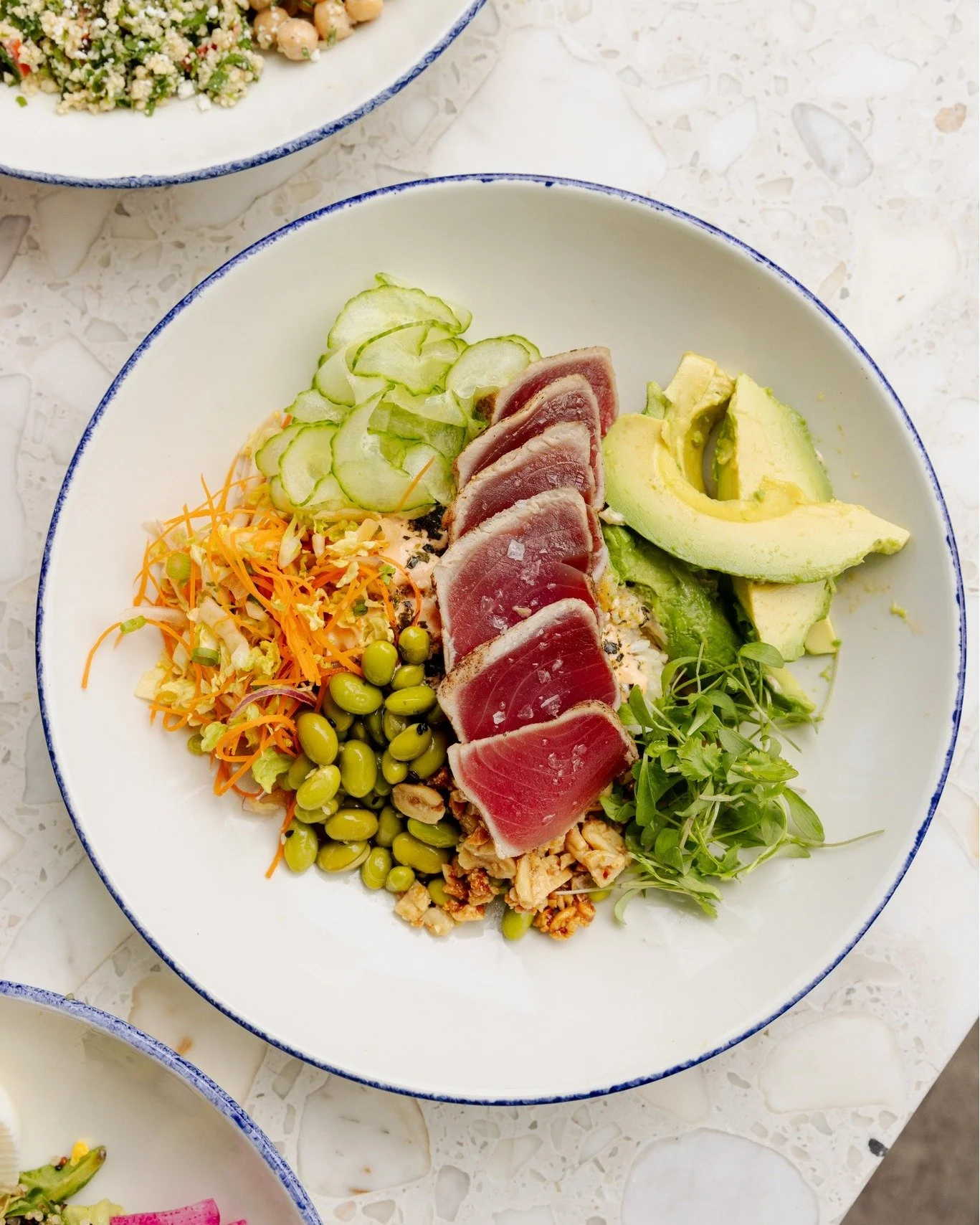 That time of day when you aggressively start thinking about lunch. 👀

Join us at 11:30am for your midday fuel and let us introduce you to our Tuna Bowl: Short Grain Rice, Edamame, Thai Slaw, Cucumber, Avocado, Peanut, Nuoc Cham

🐟🥗🙌