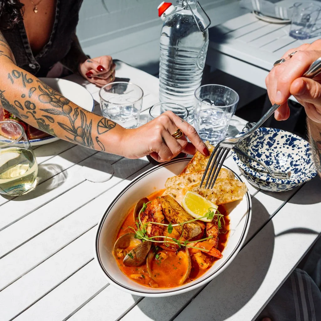 Stew season comin' in hot. 

🔥 SOUTHERN SEAFOOD STEW: Clams, Shrimp, Fish, Tomato, Rice Middlins, Braised Cabbage, Fennel

Find it on our Dinner Menu under Large Plates. All menus available at perlarawbar.com (link in bio!).