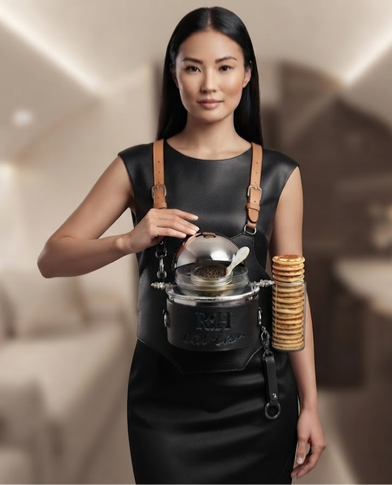 Reserve Haute guest receiving a signature luxury caviar bump during a private sensory tasting experience.