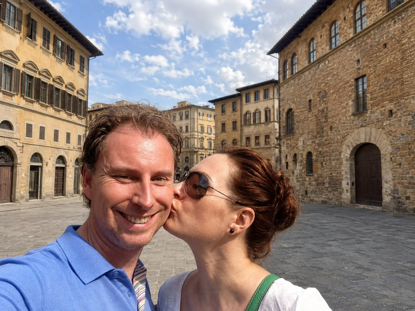 Hans and Karin in Piazza della Signoria in Florence