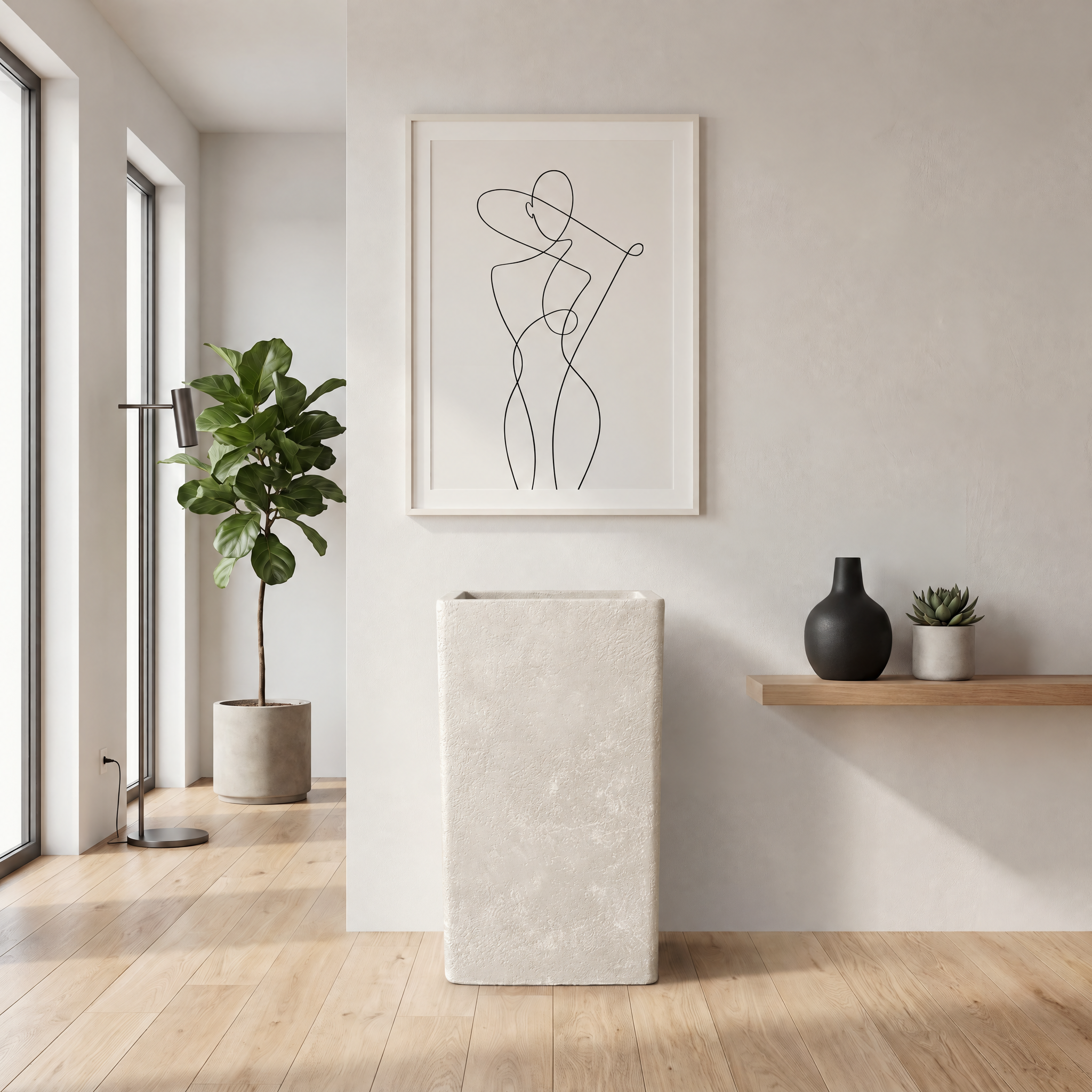 The Aura Marmarino Plaster Planter (58cm)