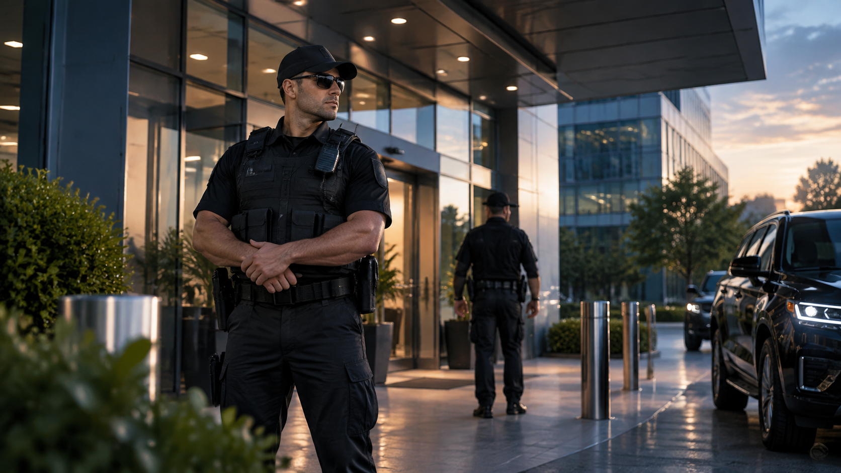 Security professionals protecting a commercial property