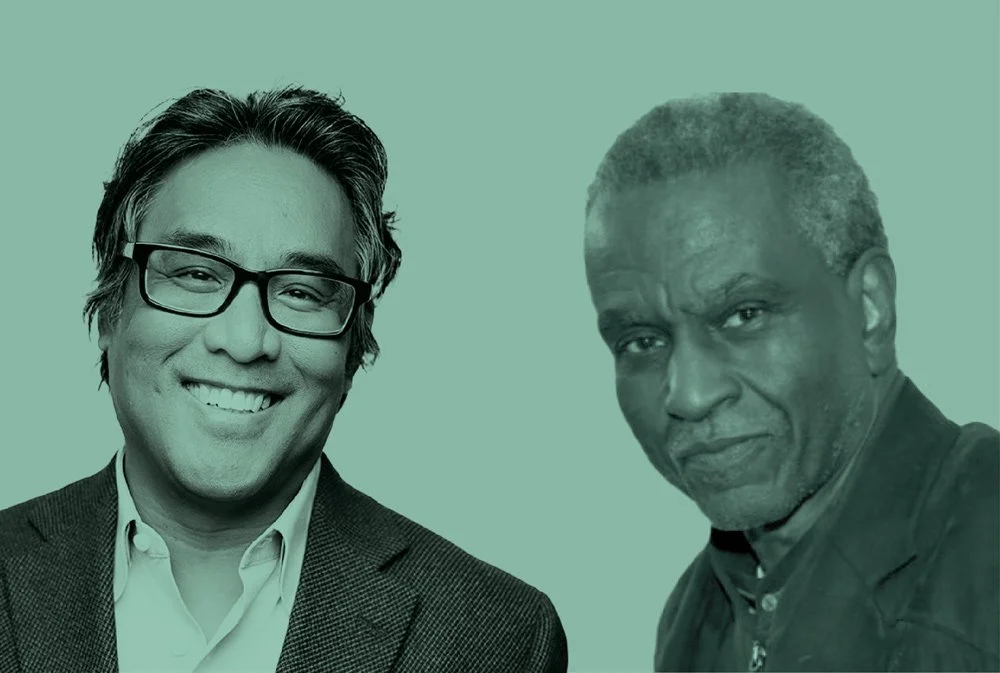 A portrait of activist Gerald Horne and Cedric de Leon.