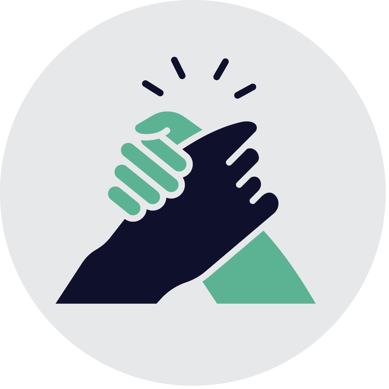 Hands clasped to represent the national and international unions and labor federations