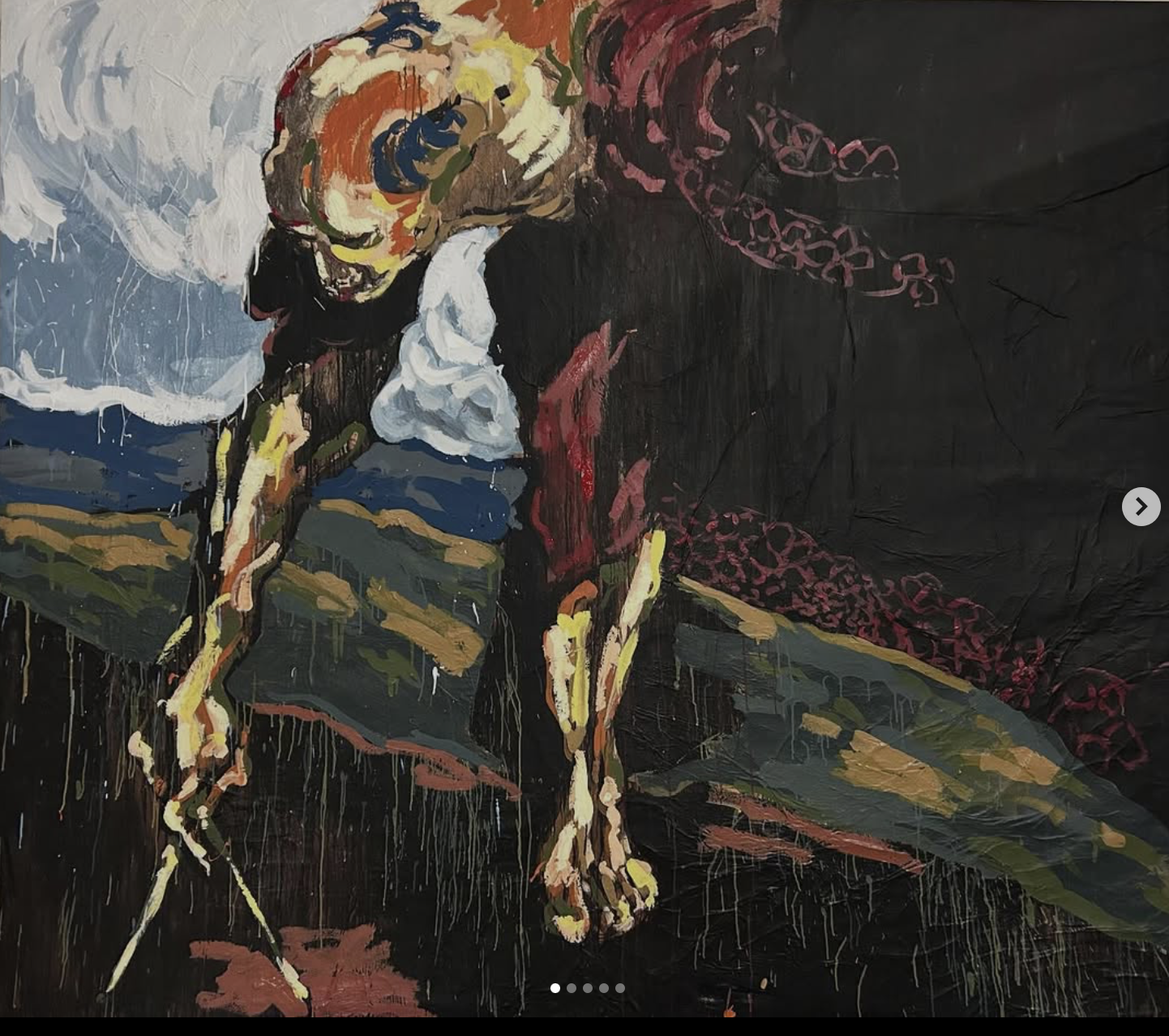 Pais(saje) medido. 7’x8’ acrilico sobre canvas, de la serie “Tiempos Modernos”