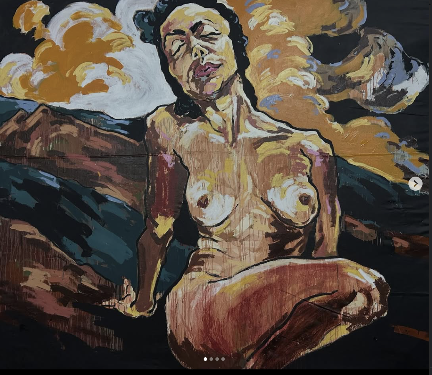 “Pais(saje) sonambulo” 7’x8’ acrilico sobre canvas , de la serie “Tiempos Modernos”