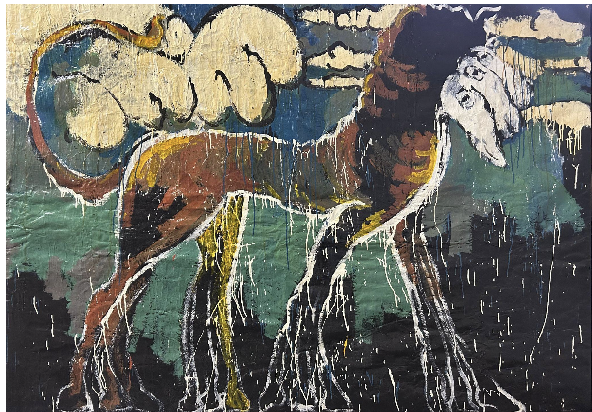 País(saje) a caballo, 68x96', medio mixto sobre canvas