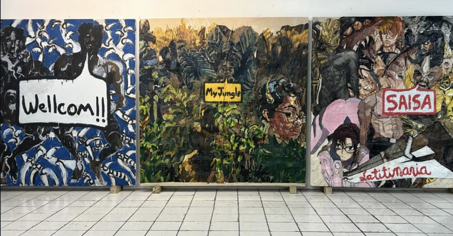 “La jungla” tríptico (8x24pies) de la serie :”viñetas criollas”