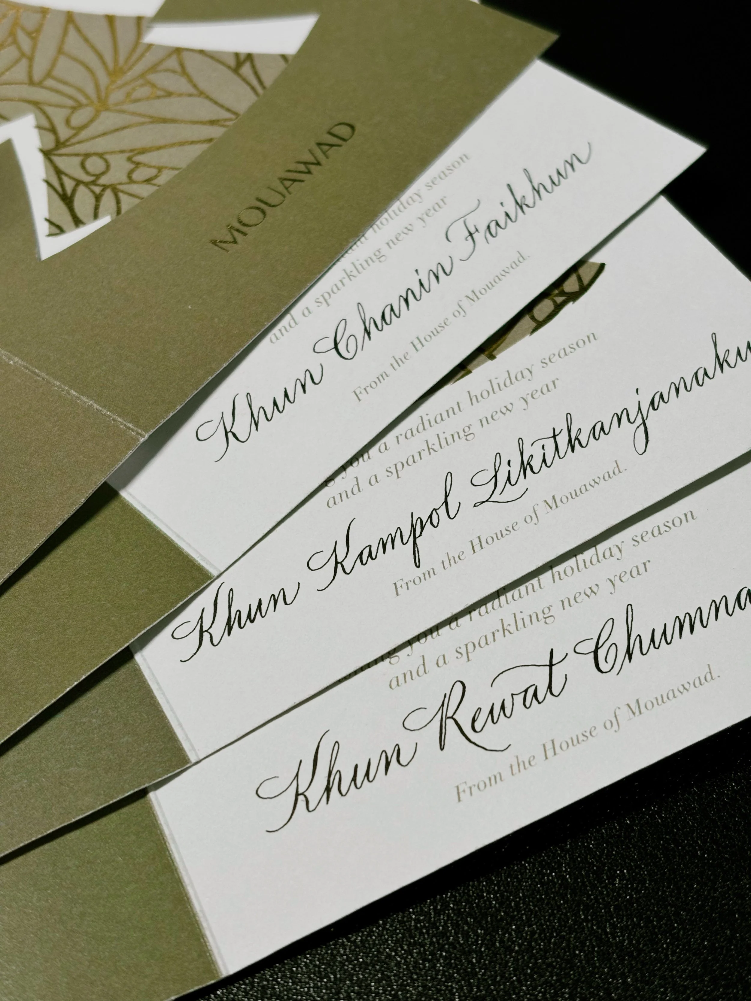 Extraordinary, Luxurious, MOUAWAD

Had the pleasure of adding pointed pen calligraphy to Mouawad&rsquo;s 2025 Christmas cards &mdash; from one name to the next.

@mouawad 

𓈒⠀𓂃⠀⠀˖⠀𓇬⠀˖⠀⠀𓂃⠀𓈒

𝑷𝒐𝒑𝒑𝒚.𝑳𝒐𝒗𝒆𝒔.𝑪𝒂𝒍𝒍𝒊
Curated calligraphy fo