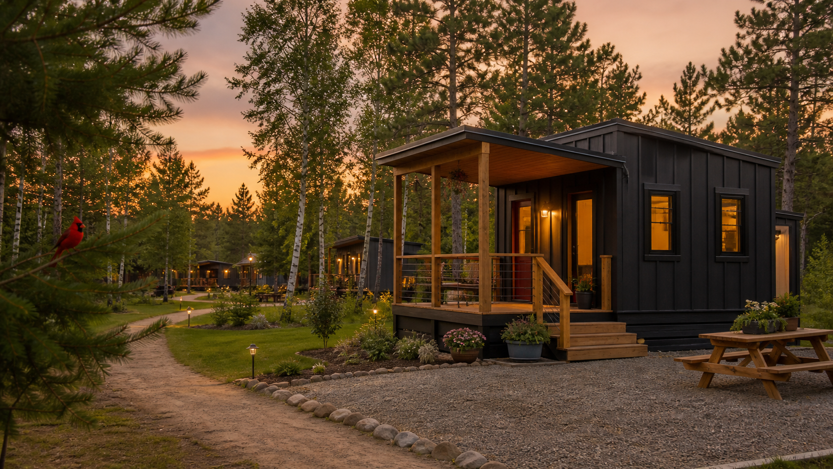 Tiny Home Village - A community within the campground designed around affordable site leasing, shared amenities and the freedom to bring a qualifying tiny home of your own.