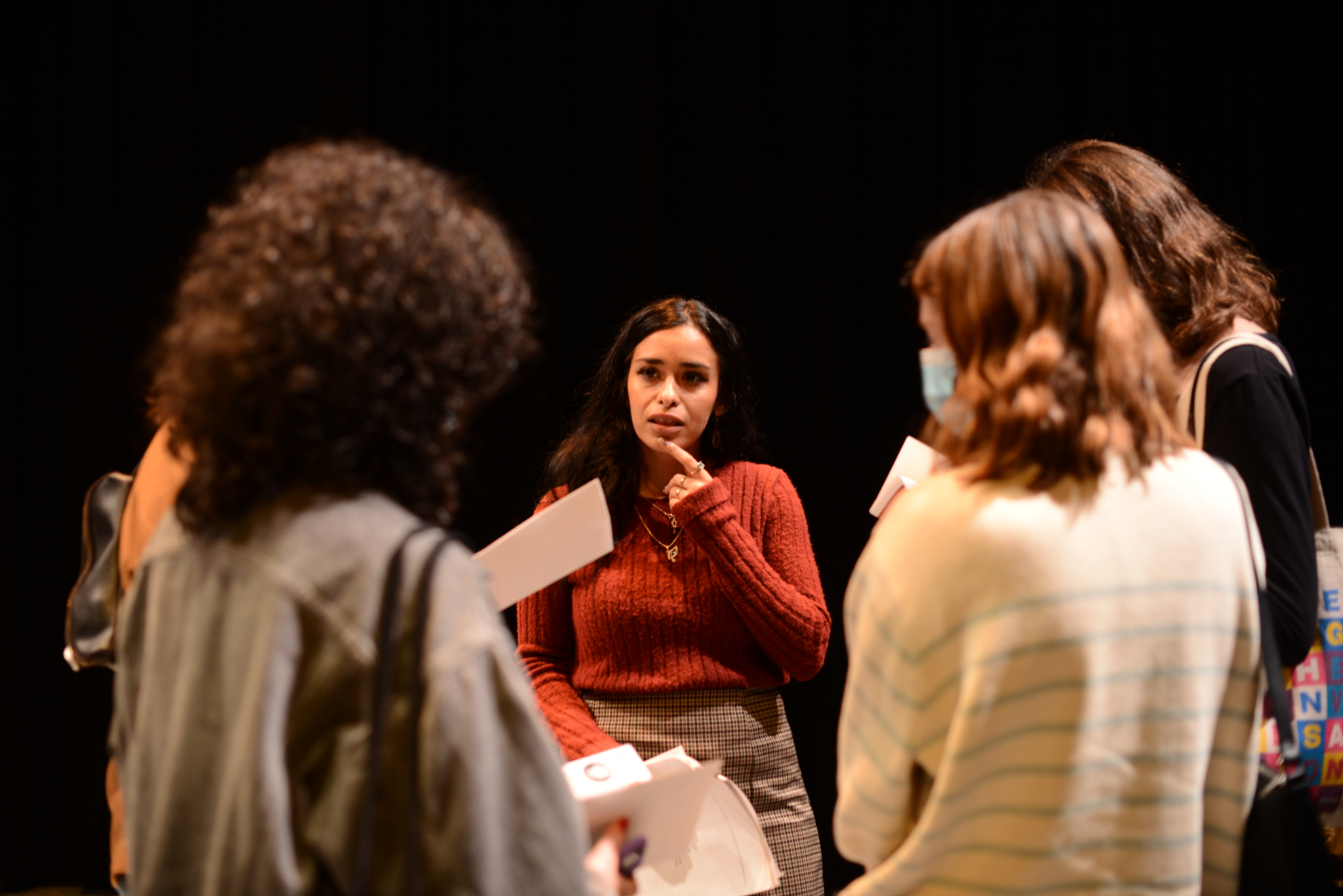 Christine El-Kholy talks to audience members after "Harmed in Hamilton". Photo by Aloysius Wong