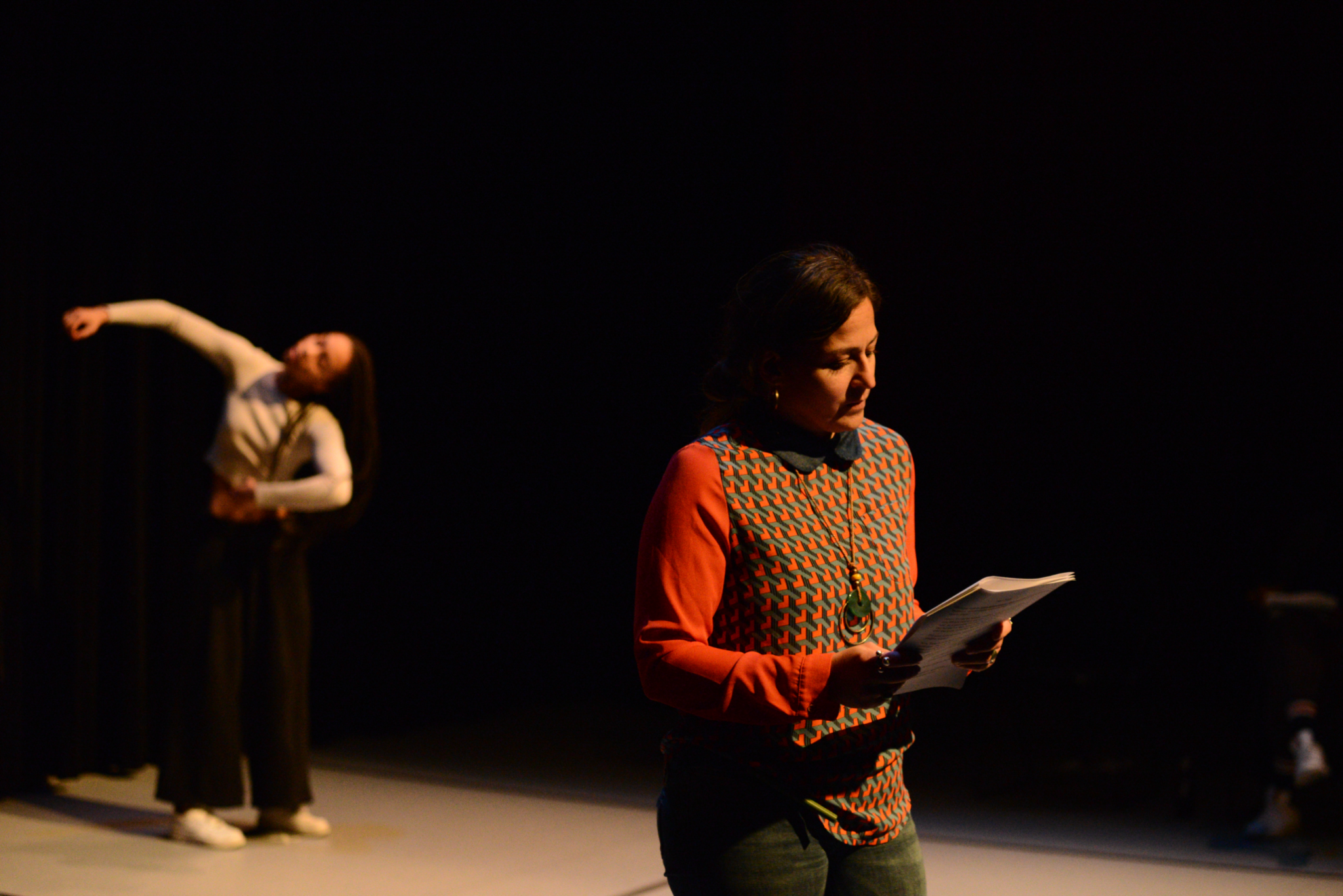 Janeyce Guerrier and Sonya Fatah perform in "Harmed in Hamilton". Photo by Aloysius Wong