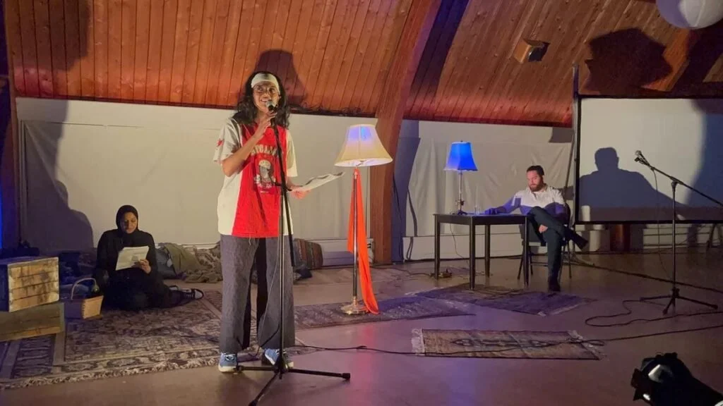 Sahaana Ranganathan of stitched! performs "Letter from Battir". Photo by Amber Ranson
