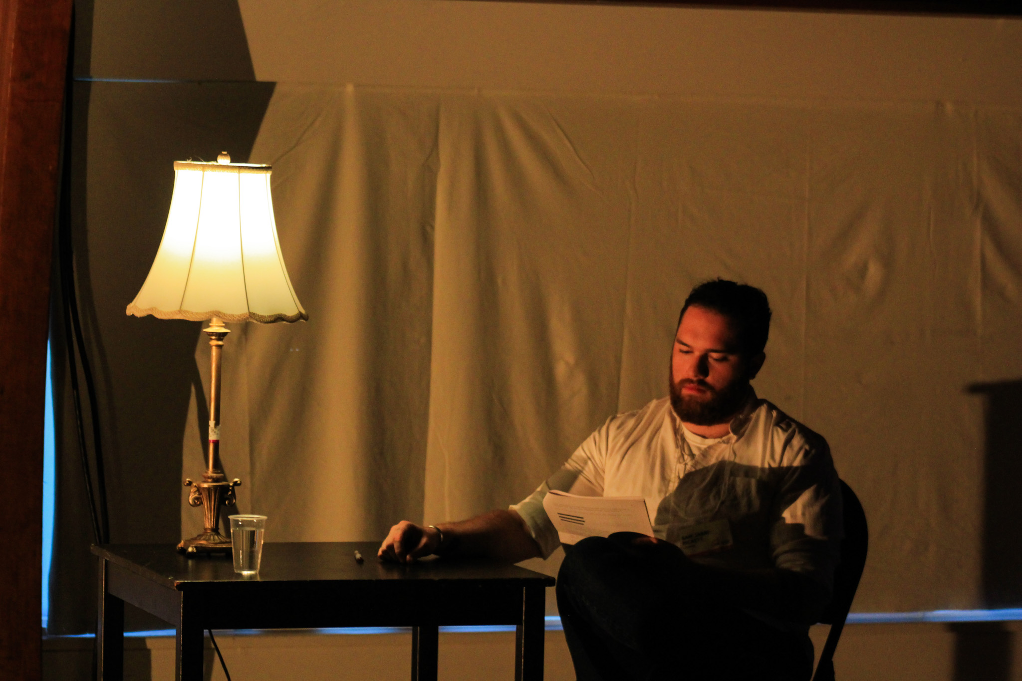 Sam Jabri-Picket of stitched! performs "Letter from Battir". Photo by Amber Ranson
