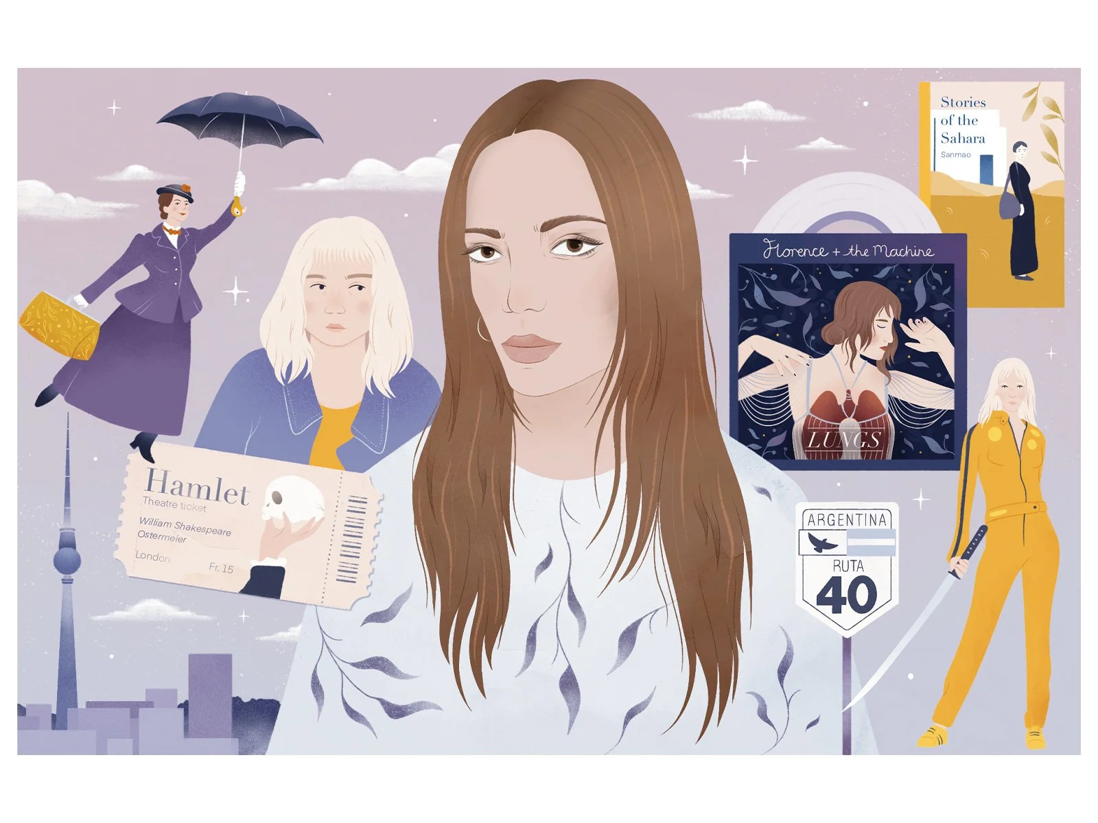 Anna Payan press illustration for Cinemania Magazine, about Maria Hervas