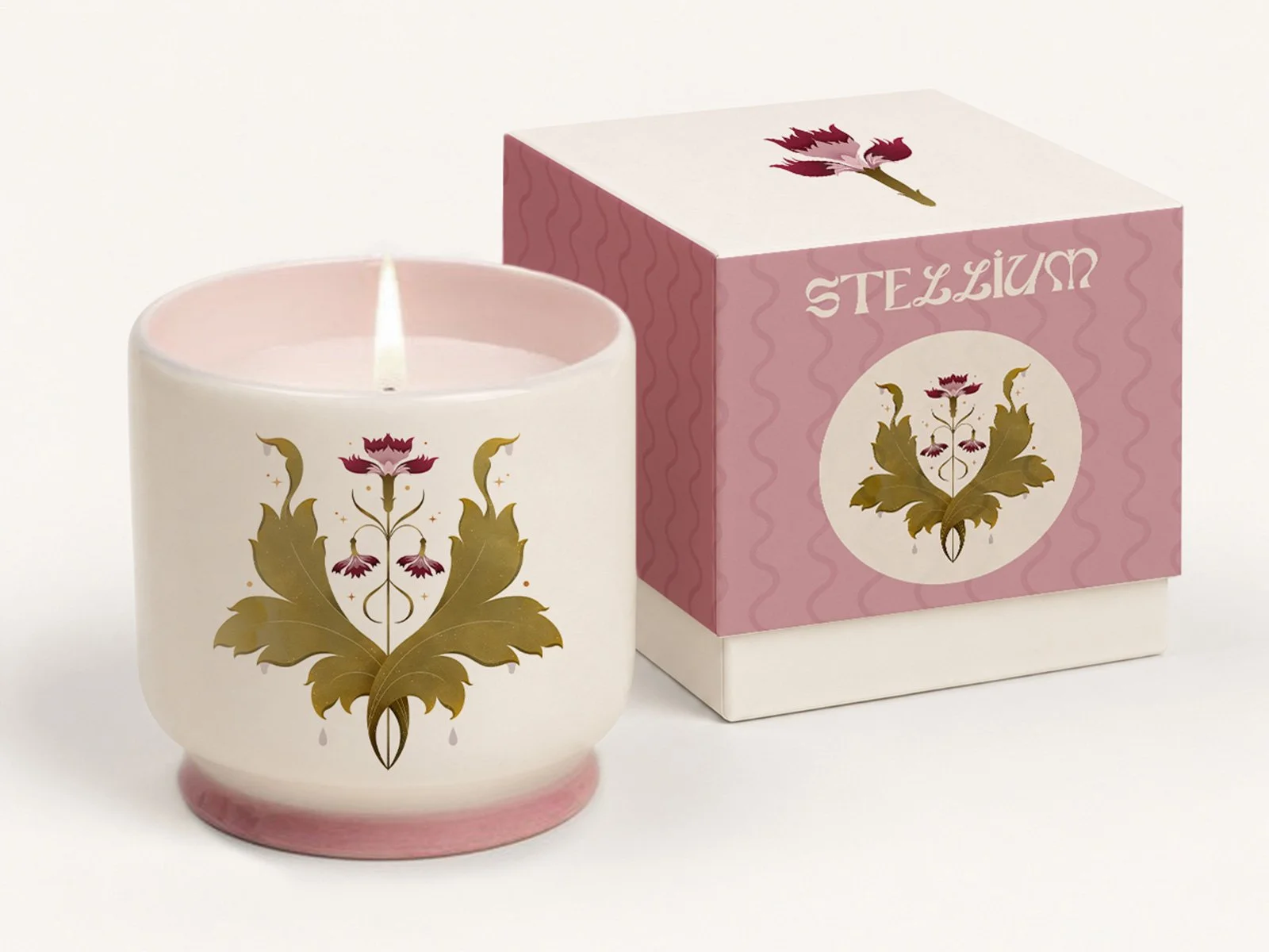 Illustration of a candle set, product illustration by Anna Payan 