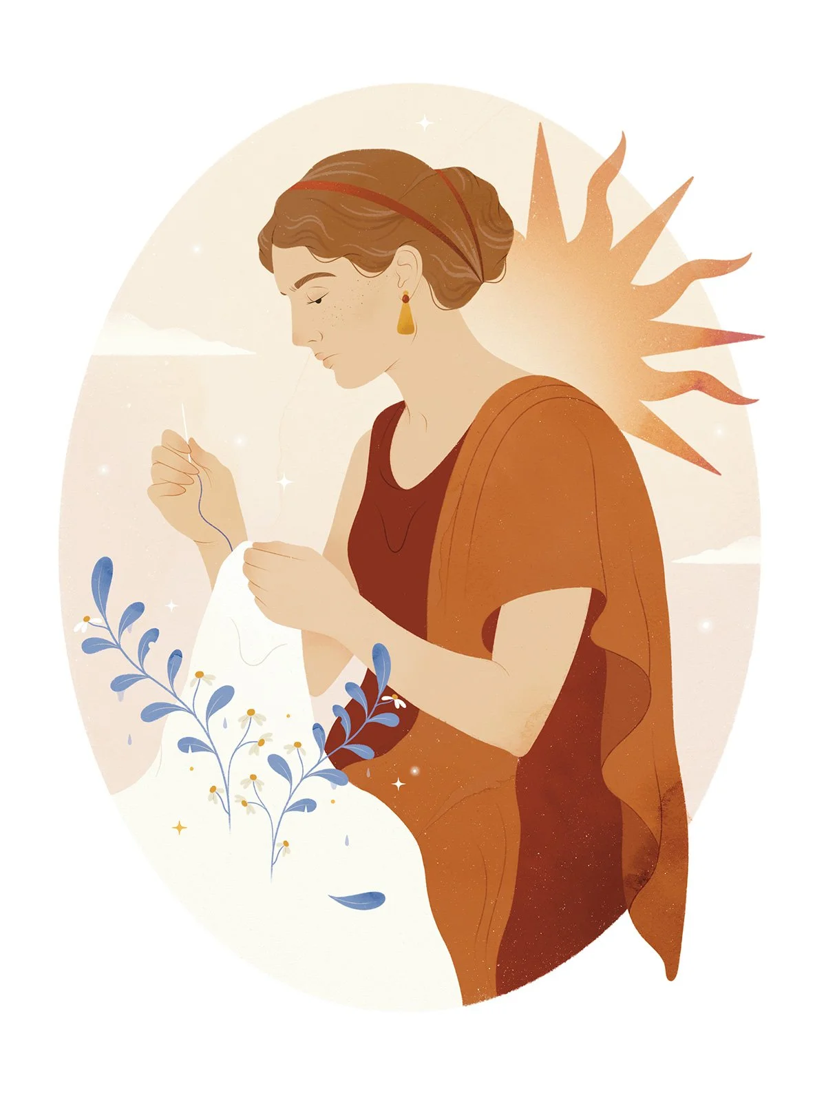 Anna Payan illustration for Sapiens Magazine, about Penelope