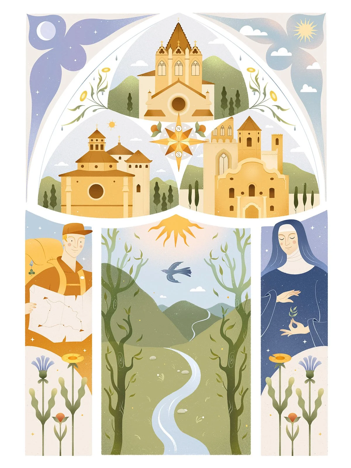 Anna Payan illustration for Descobrir Catalunya 