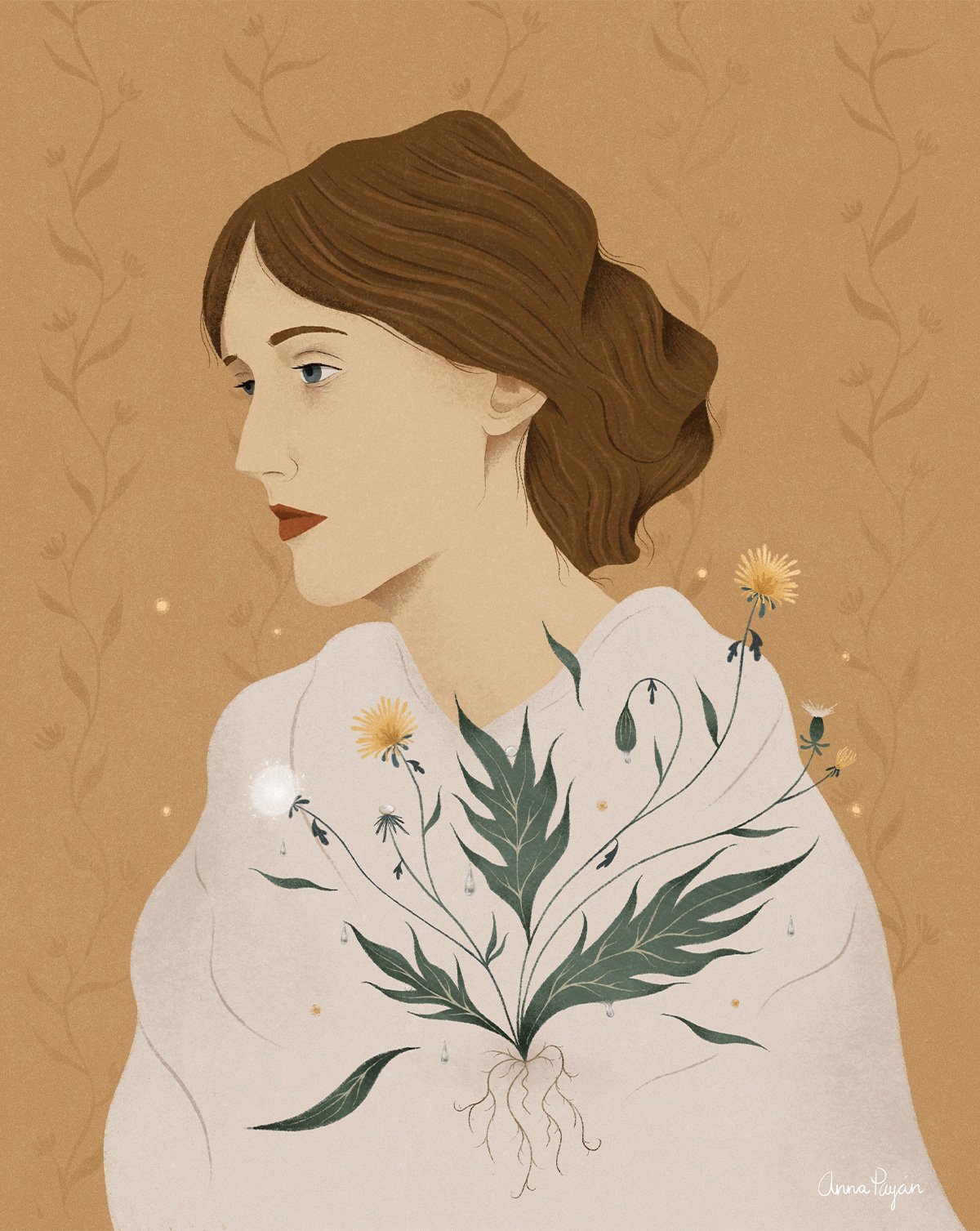 Anna Payan illustration of Virginia Woolf