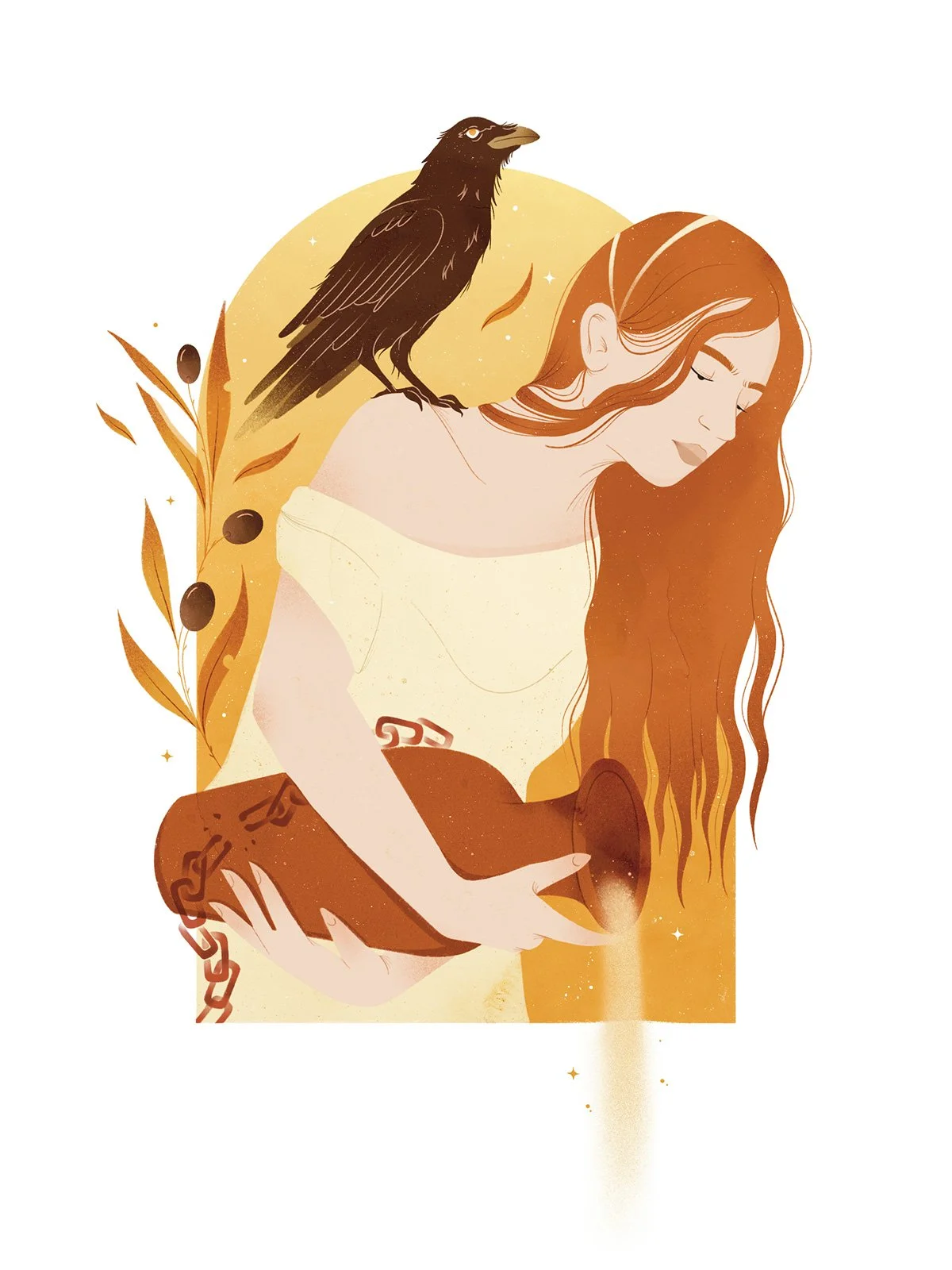 Anna Payan illustration for Sapiens Magazine, about Antigona