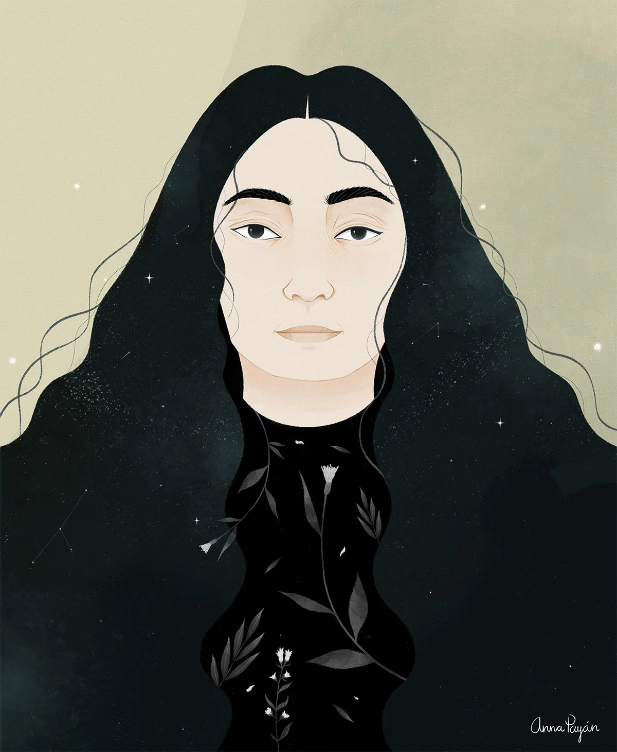 Anna Payan illustration of Yoko Ono