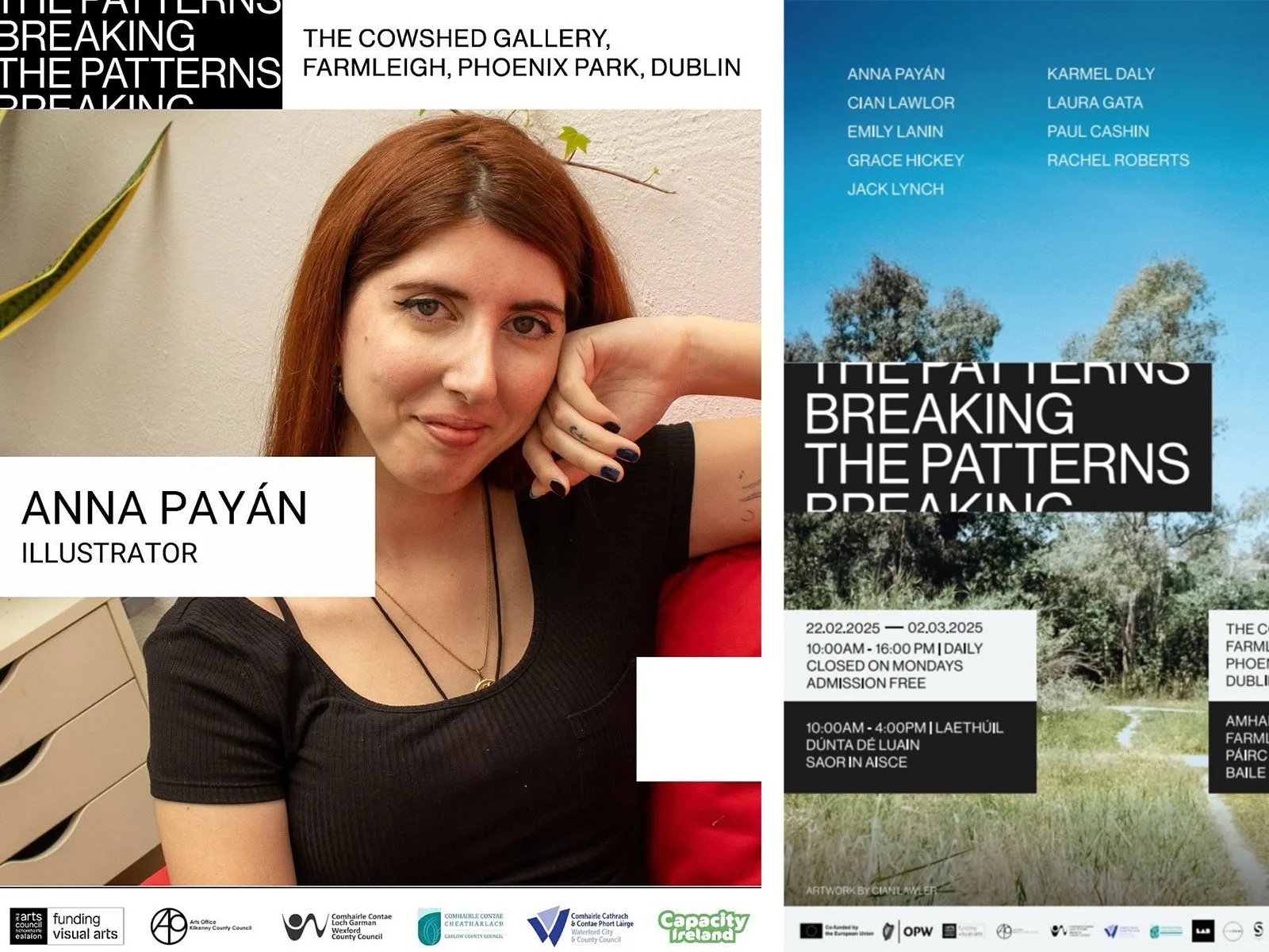 Anna Payan at the Breaking the Patterns exhibition in Ireland.