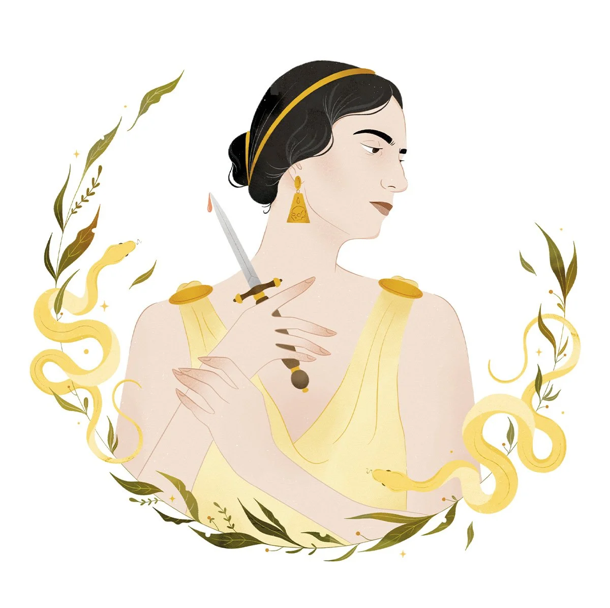 Anna Payan illustration for Sapiens Magazine, about Medea