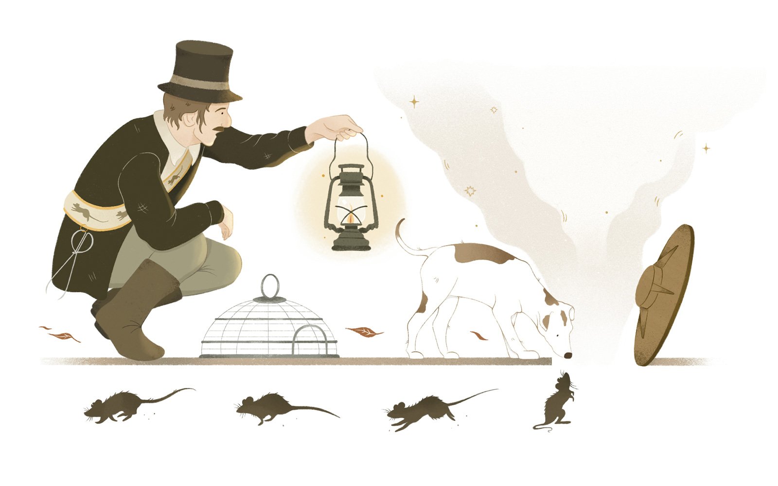 Anna Payan illustration for Sapiens Magazine, about Cazador